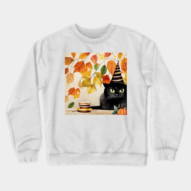 Cat in autumn mood Crewneck Sweatshirt by fistikci